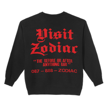 Load image into Gallery viewer, Zodiac “Visit Us” Knit Sweater
