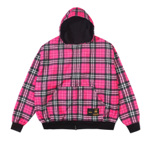 Load image into Gallery viewer, ZODIAC Nevermind Plaid Zip Up Hoodie
