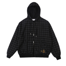 Load image into Gallery viewer, ZODIAC Nevermind Plaid Zip Up Hoodie
