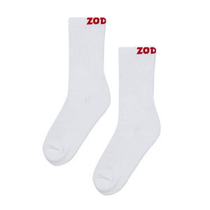 Zodiac Crew White Socks