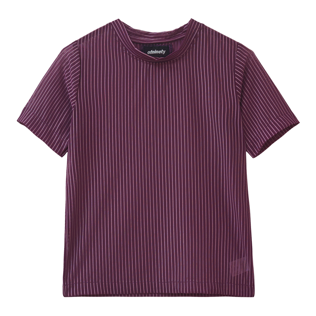 Ofninety Striped Mesh T-shirt